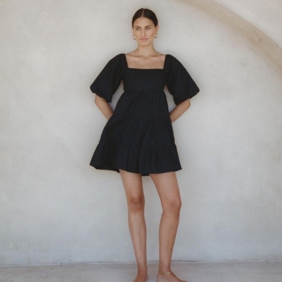 FAITHFULL THE BRAND eryn mini dress black small - Picture 4 of 10